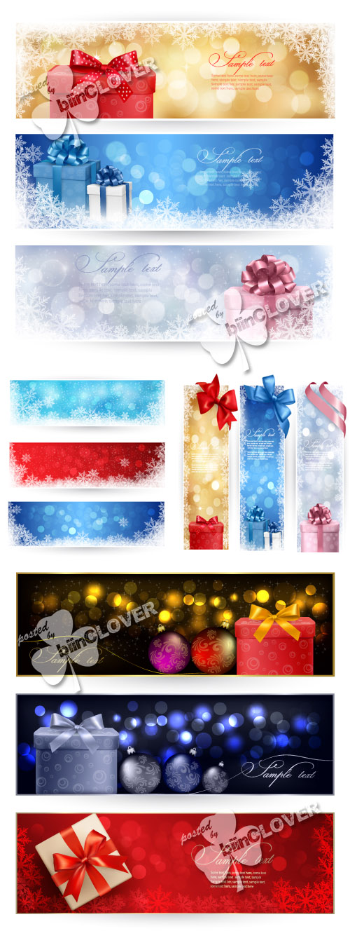 Merry Christmas banners set 0300