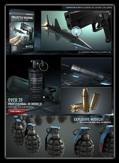New Video Copilot - Projectile Weapons Pack (obj/fbx) 