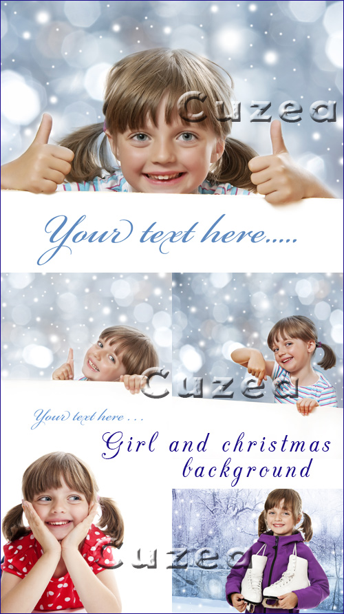     / Girl and christmas background- Stock photo