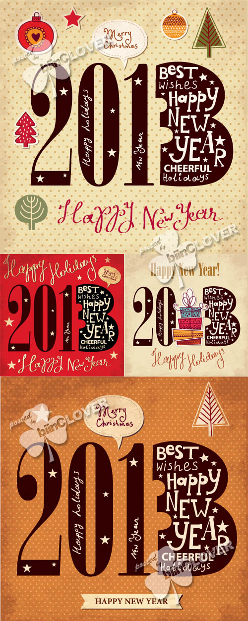 Vintage New Year 2013 cards