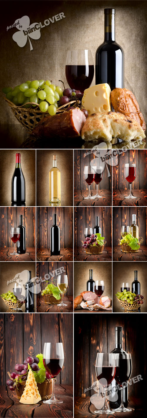 Wine collage on a wooden background 0306