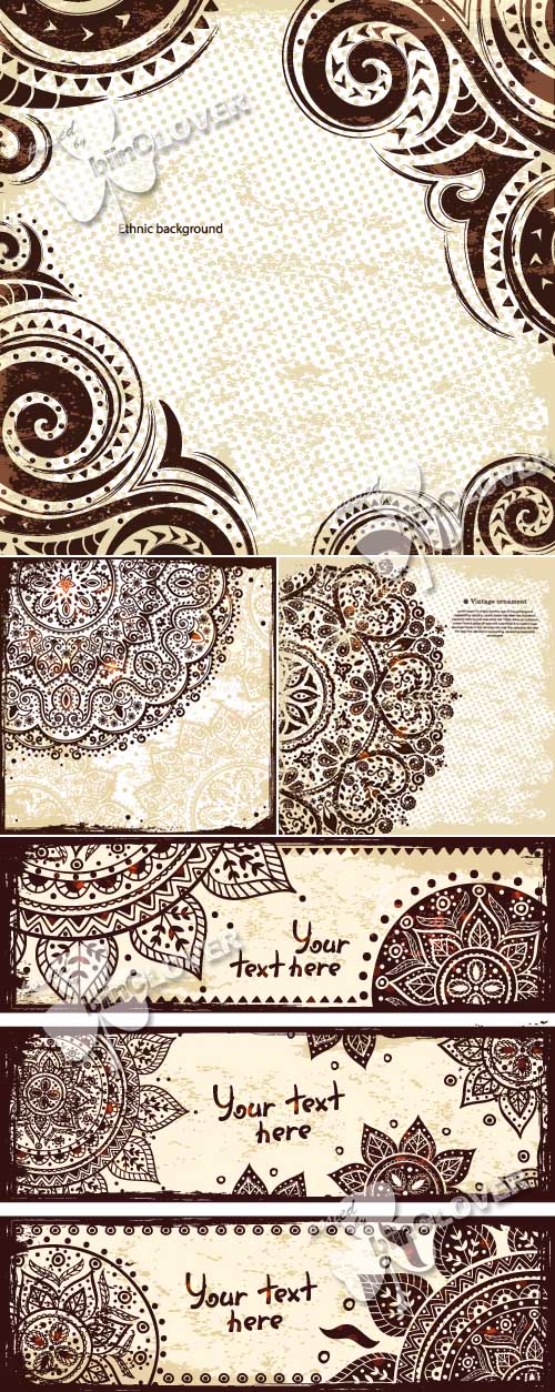 Ornamental backgrounds and banners 0308