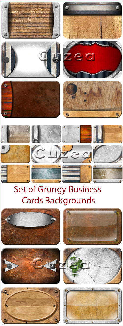     / Set of Grungy Business Cards Backgrounds - Stock photo