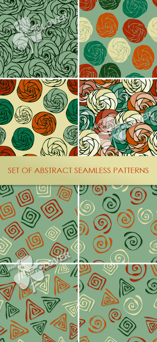 Set of abstract seamless patterns 0318