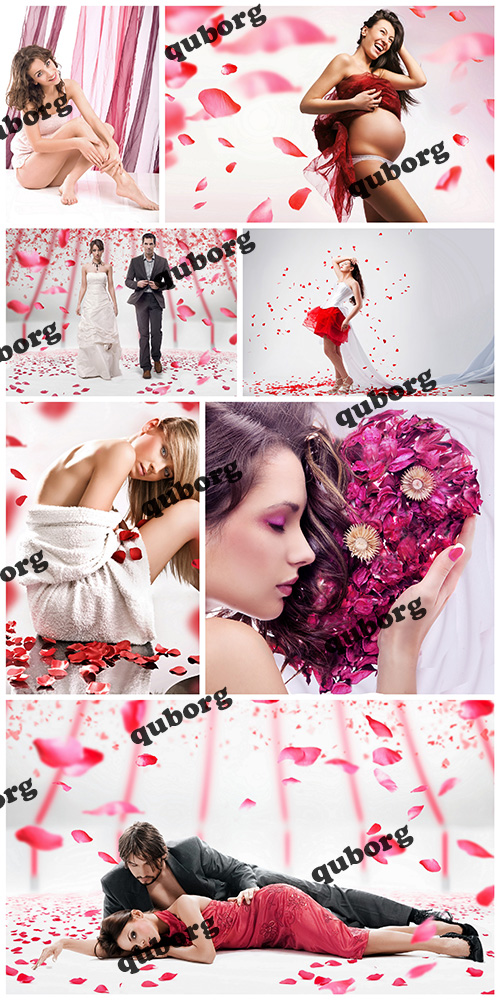 Stock Photos - Woman with Red Petals