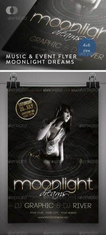 GraphicRiver Music & Event Flyer - Moonlight Dreams