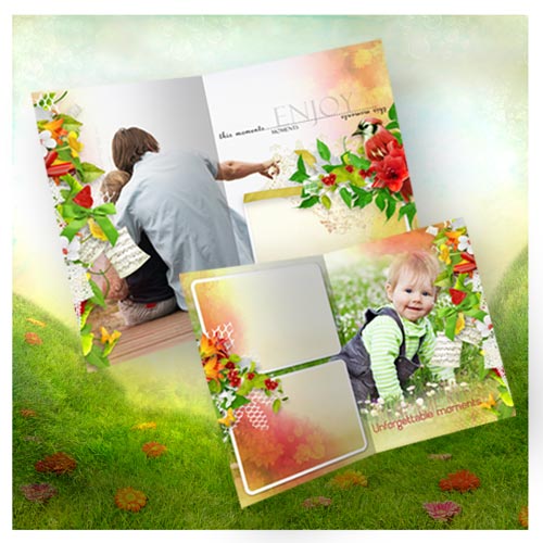 Фотокнига PSD детская - Детство пахнет цветами