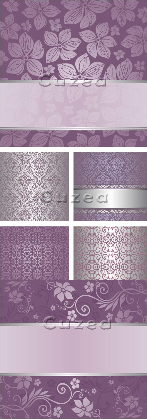     / Vintage lilac ornament background in vector