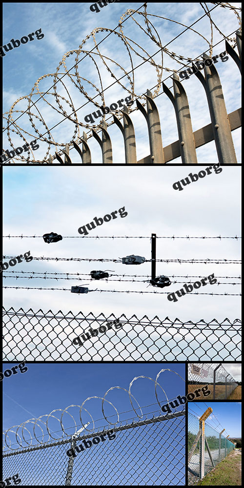 Stock Photos - Barbed Wire on Fence