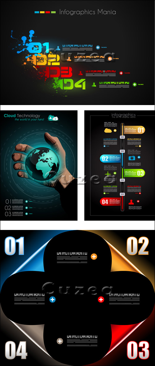  ,  38/ Infographics design template with numeration, part 38 - vector stock