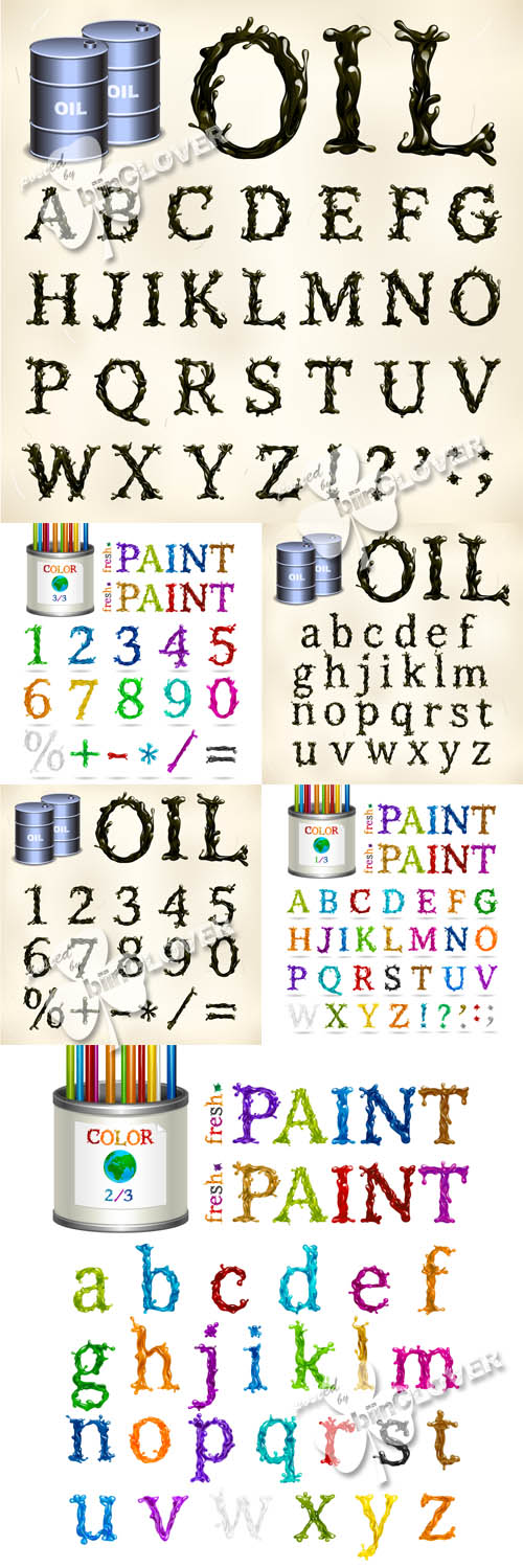 Oil and fresh paint alphabet 0413