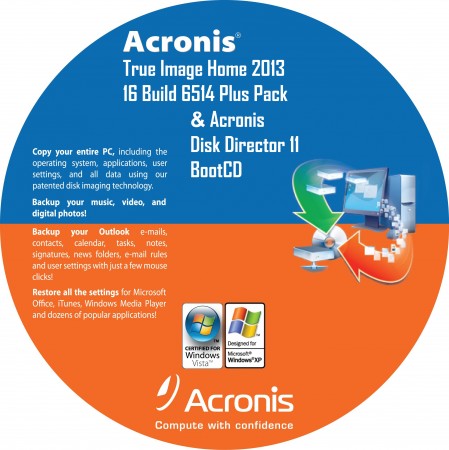 Acronis True Image Home 2013 16 Build 6514 Plus Pack & Acronis Disk Director 11 BootCD (2013/RUS)