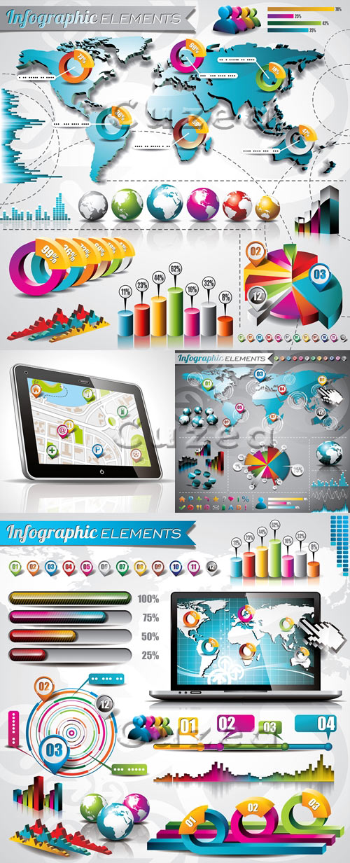  ,  39/ Infographics design template with numeration, part 39 - vector stock