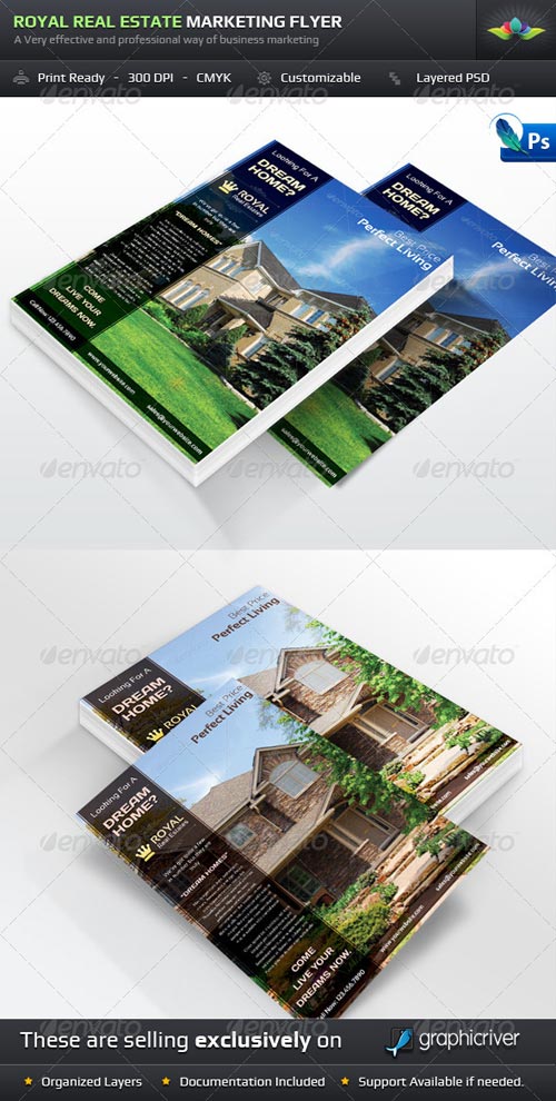 Royal Real Estate Marketing Flyer - GraphicRiver. PSD