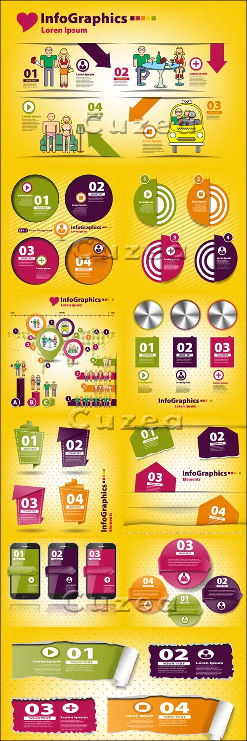  ,  41/ Infographics design template with numeration, part 41 - vector stock