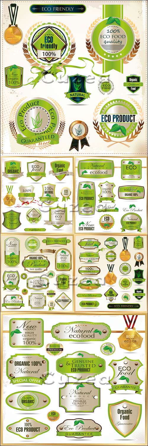     / Eco labels and stickers in vector