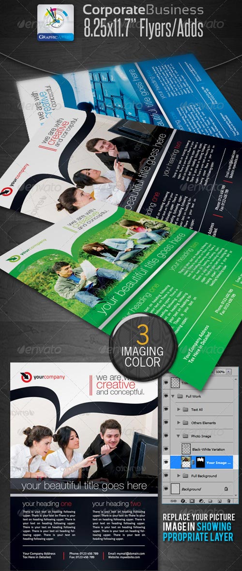 Corporate Business Flyers/Ads - GraphicRiver. PSD