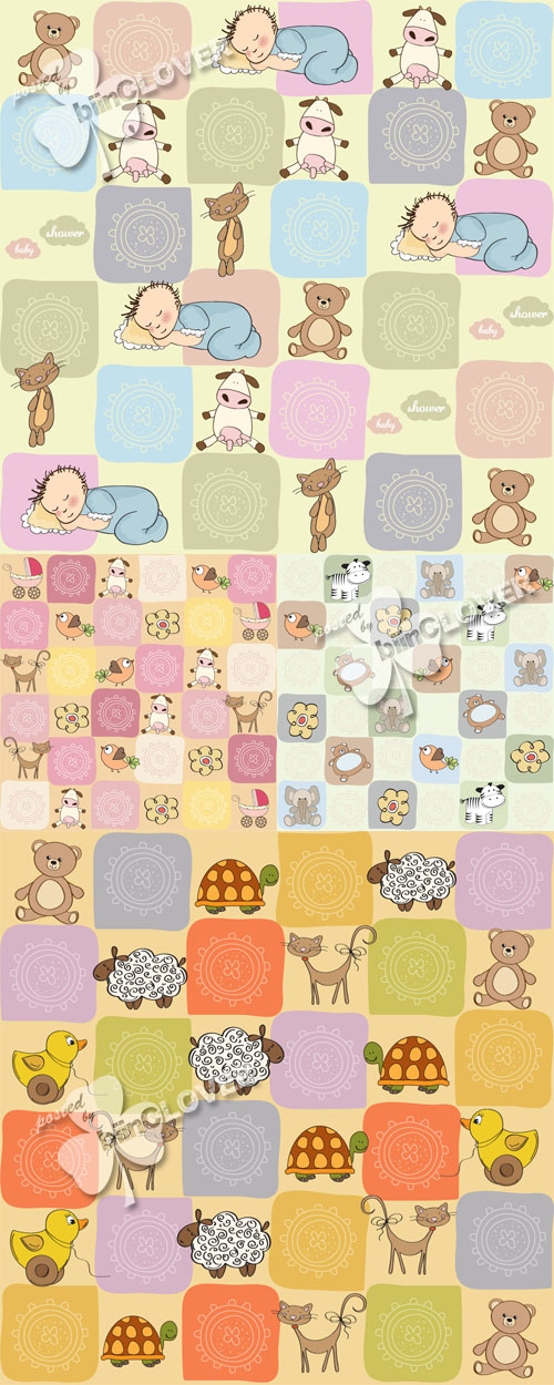 Childish seamless pattern with toys 0319
