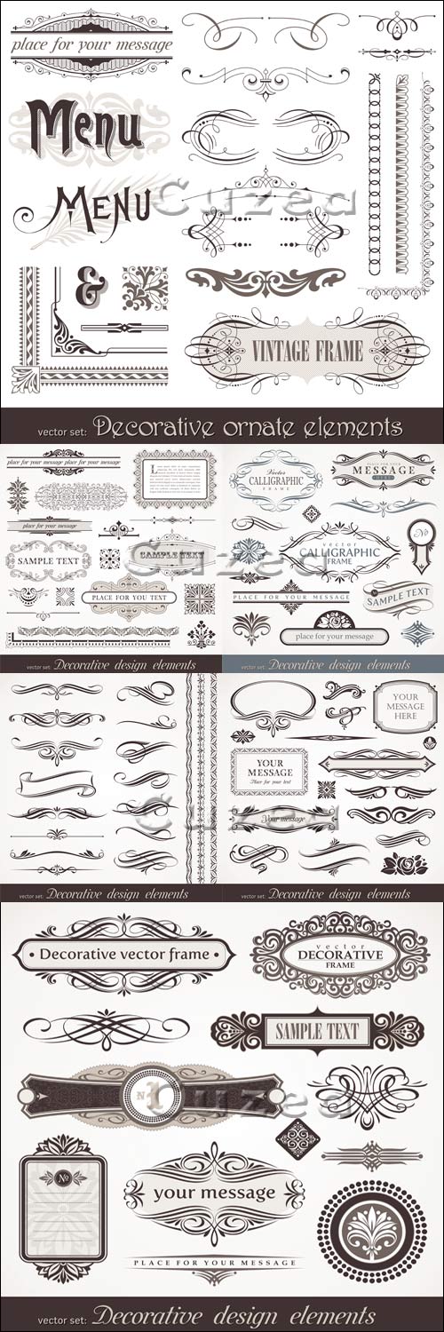 Vector decorative design elements & page decorations in vector