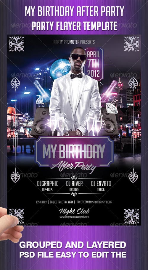 My Birthday After Party Flayer Template - GraphicRiver