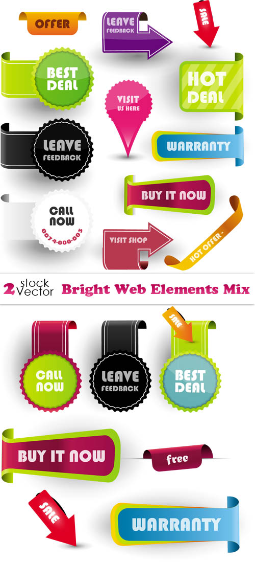 Vectors - Bright Web Elements Mix