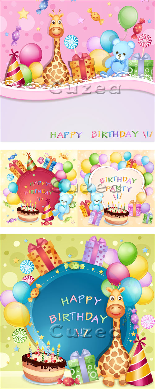      / Happy birthday - vector backgrounds