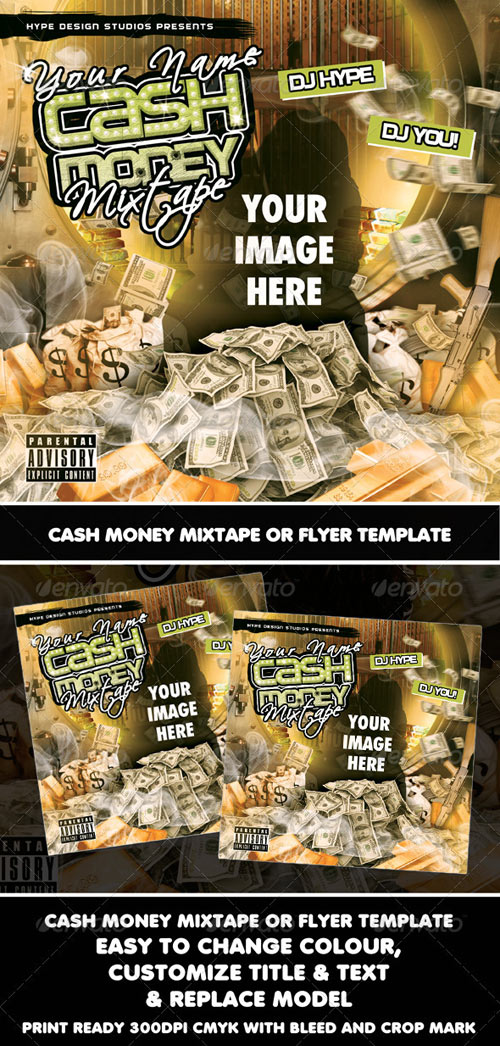 Cash Money Mixtape or Flyer Template