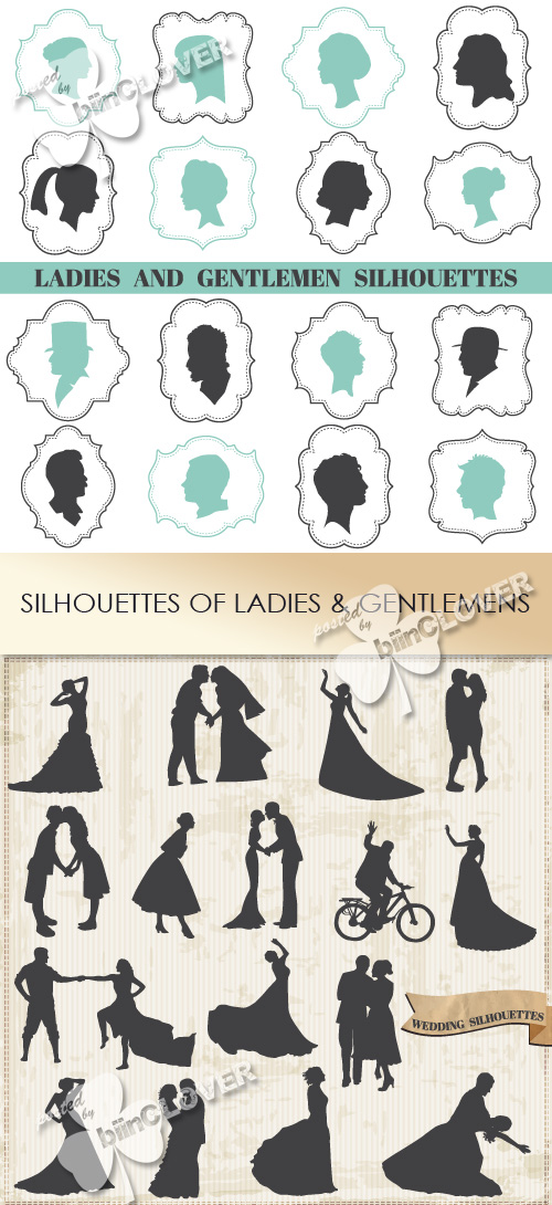 Silhouettes of ladies and gentlemens 0431