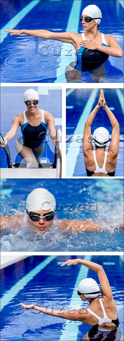    / Swimmer girl in the pool - Stock photo