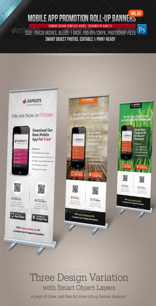GraphicRiver - Mobile App Promotion Roll-up Banners Vol.02