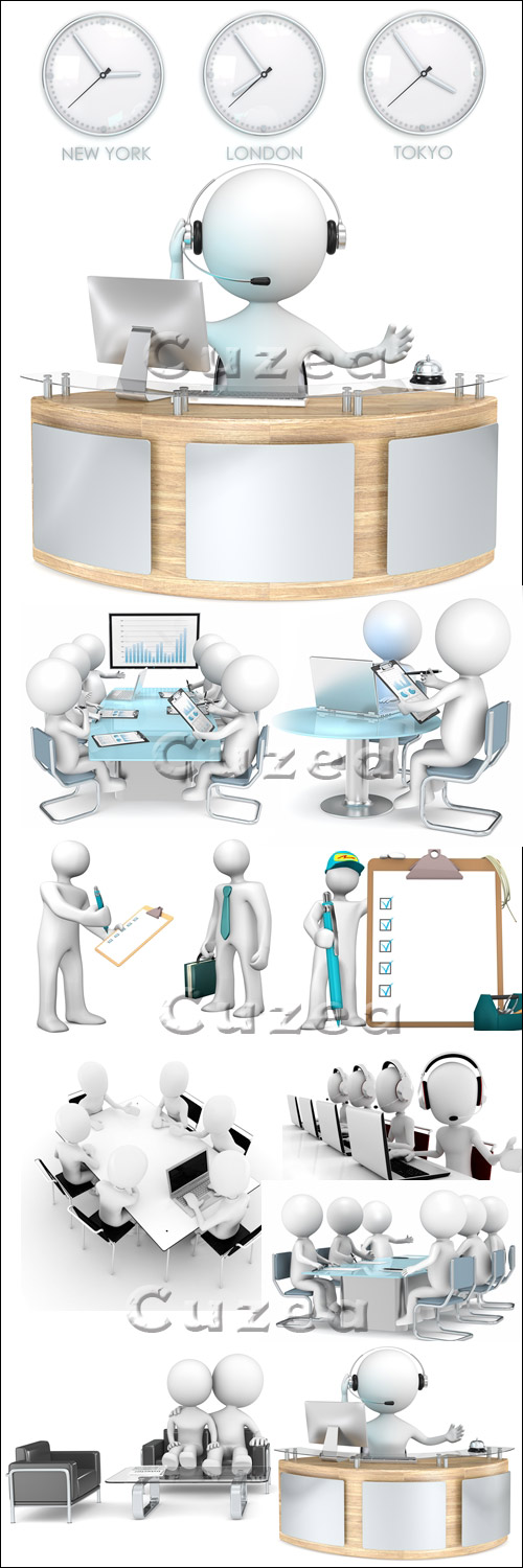  . 3 . / Business meeting. 3D . - Stock photo