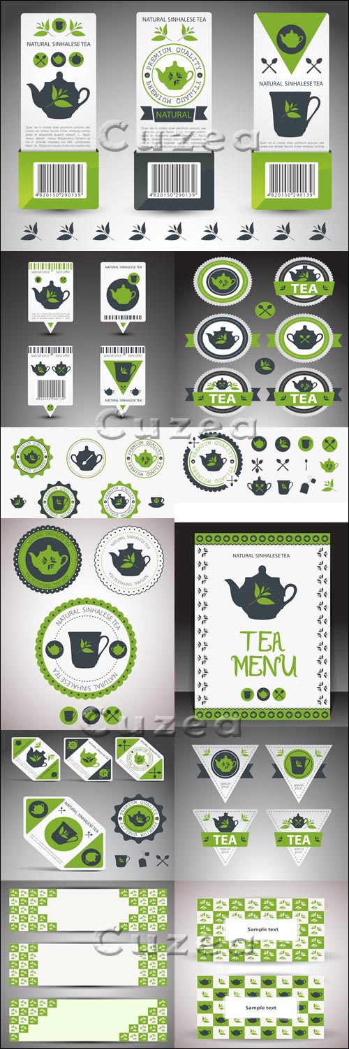     / Tea labels menu - vector stock