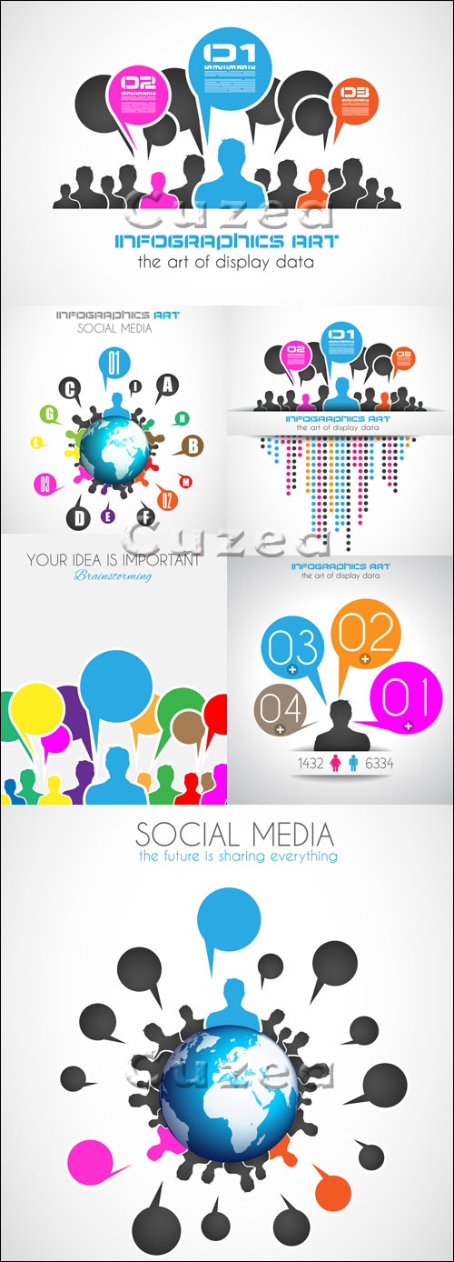    , 46 / Social media infographics,46 - vector stock
