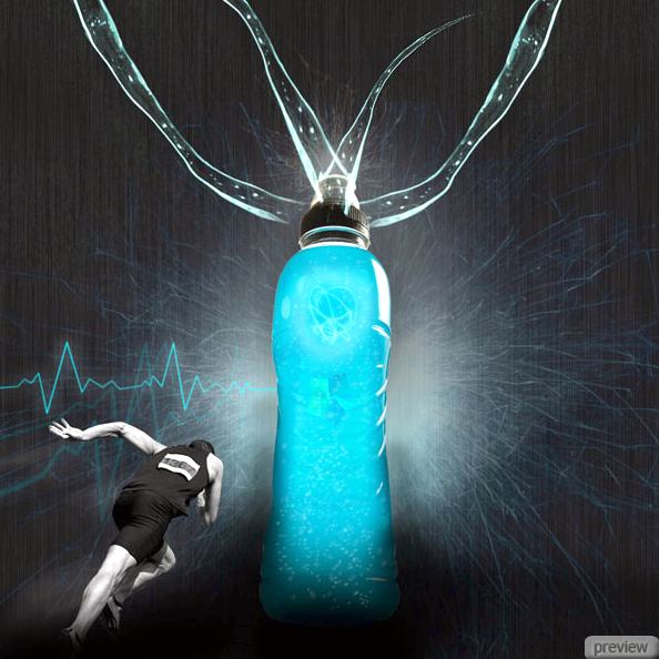 Рекламный постер энергетического напитка
