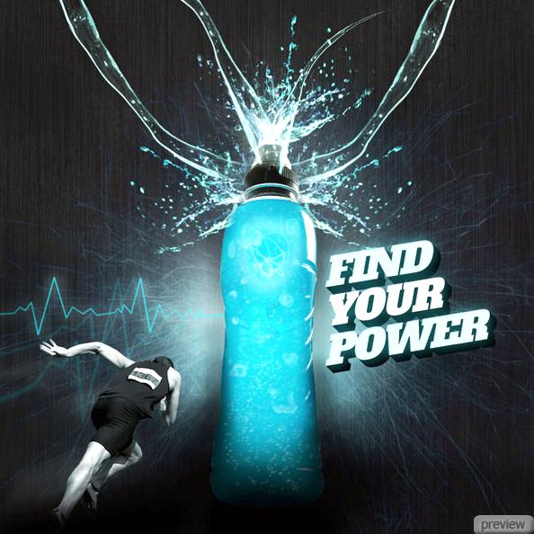 Рекламный постер энергетического напитка