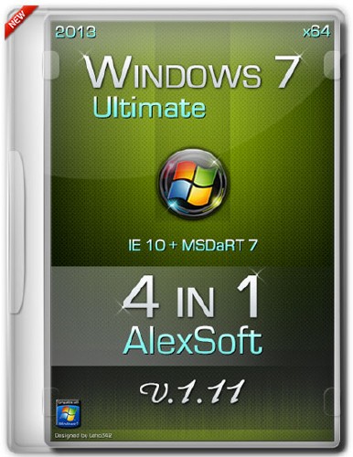 Windows 7 Ultimate x64 IE10 4in1 AlexSoft v.1.11 (RUS/2013)