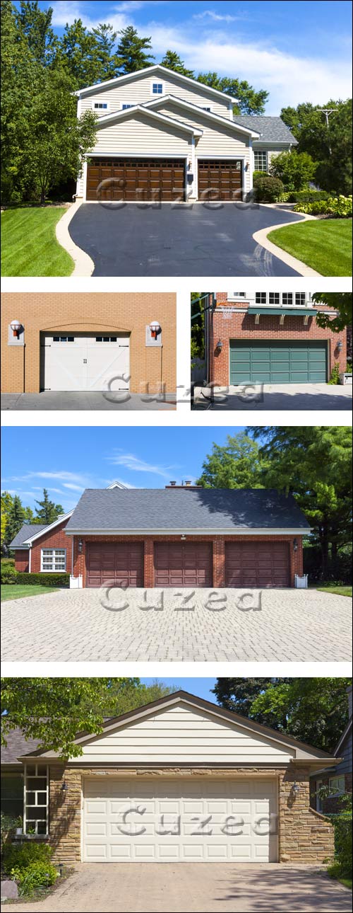     / Traditional Home with Garage - stock photo
