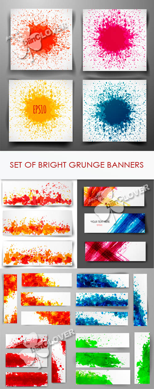 Set of bright grunge banners 0438