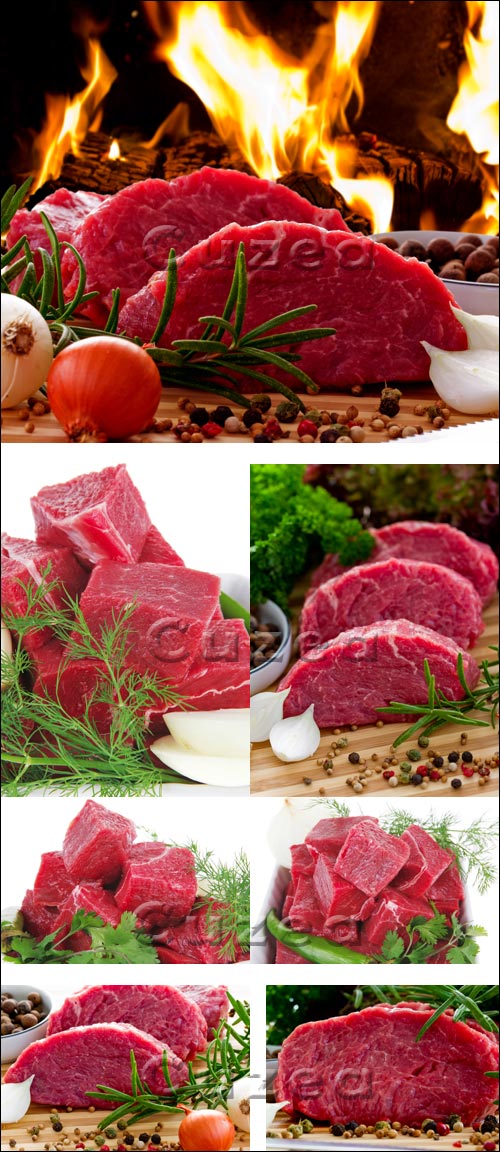     / Fresh meat and fire - stock photo