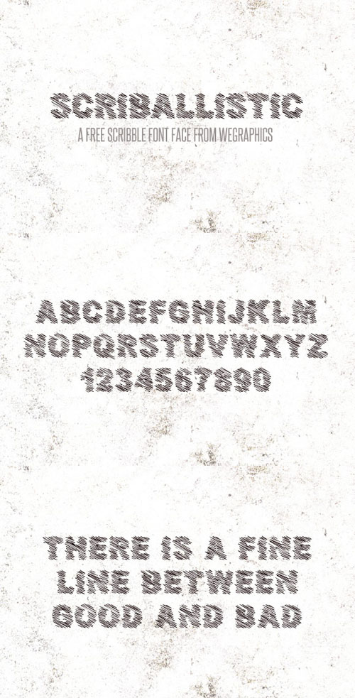 Fonts - WeGraphics - Scriballistic – A Free Scribbled Font Face
