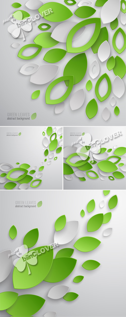 Abstract background with green leaves 0422