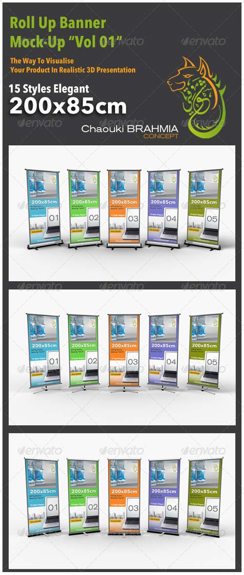 PSD - GraphicRiver Roll Up Banner Mock-up Vol 01