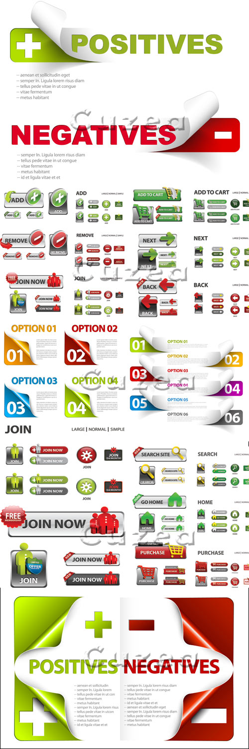       / Web buttons and banners - vector stock