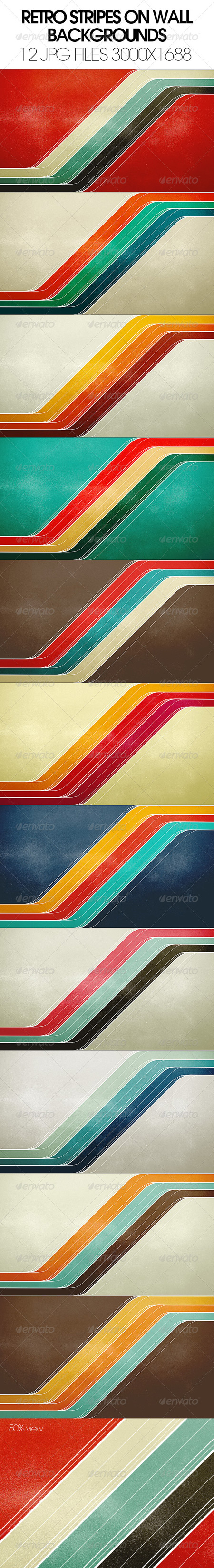 PSD - GraphicRiver Retro Stripes Backgrounds