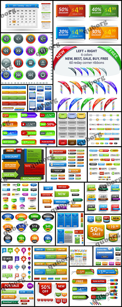 Stock Vector - WEB Buttons Collection