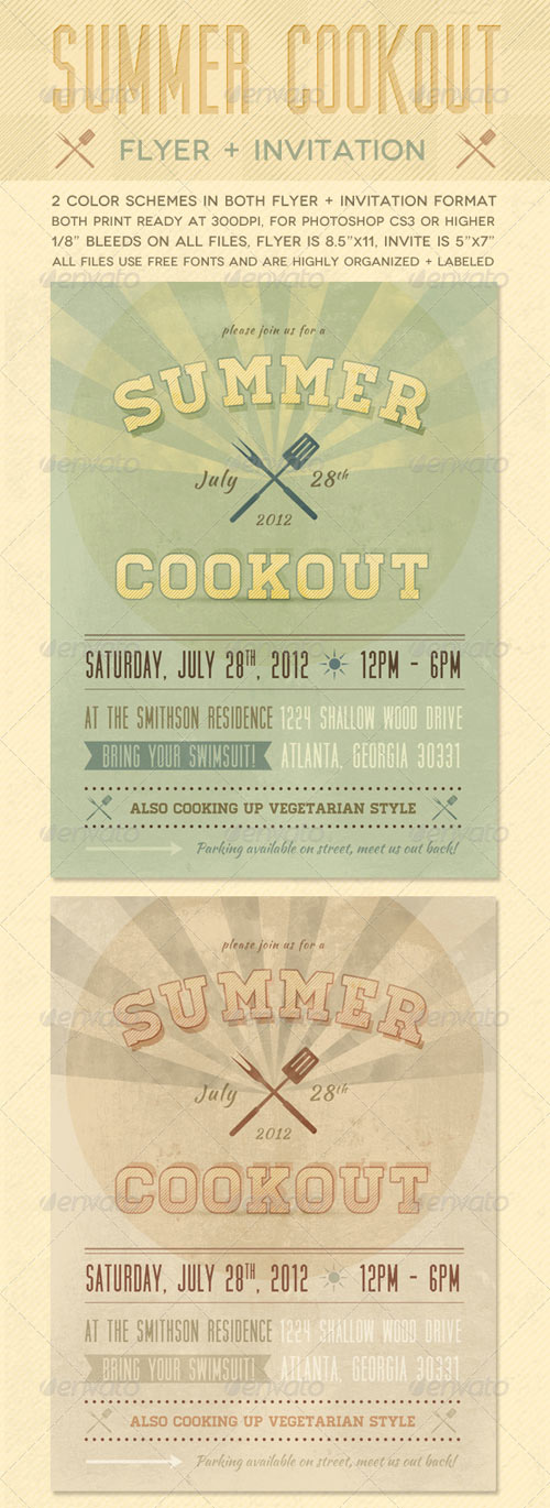 Summer Cookout Flyer + Invite