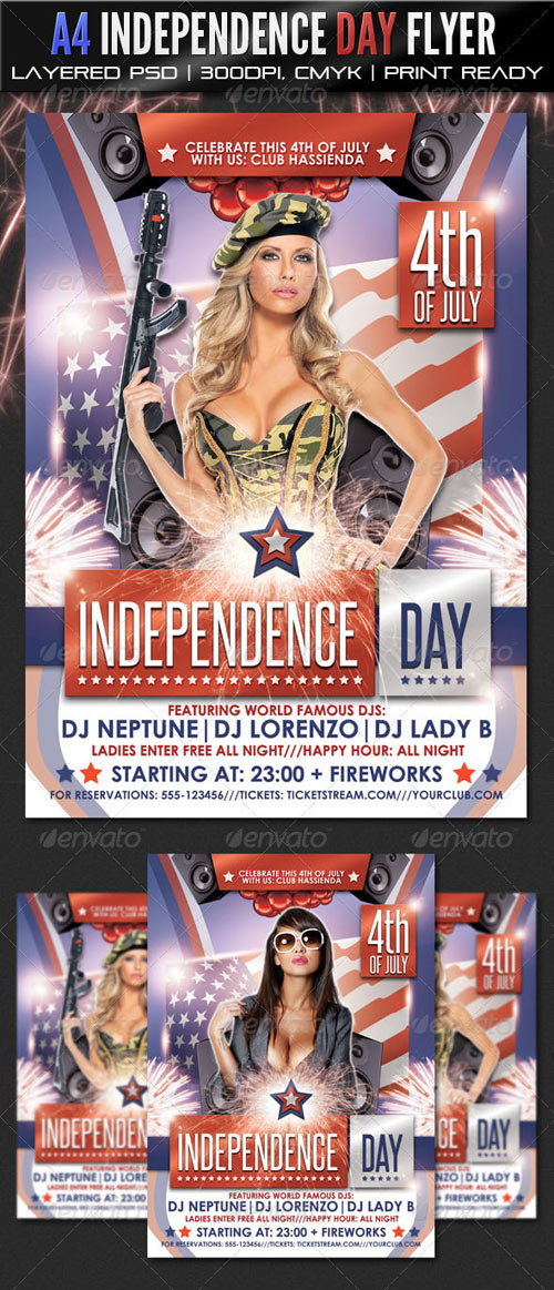 A4 Independence Day Party Flyer