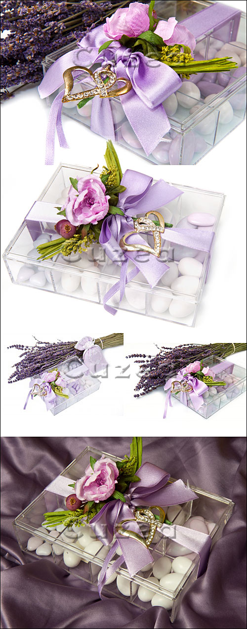 ,      / Lavender, candies and heart of gold - stock photo