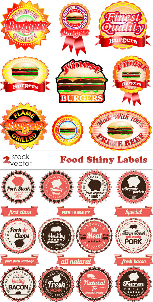 Vectors - Food Shiny Labels