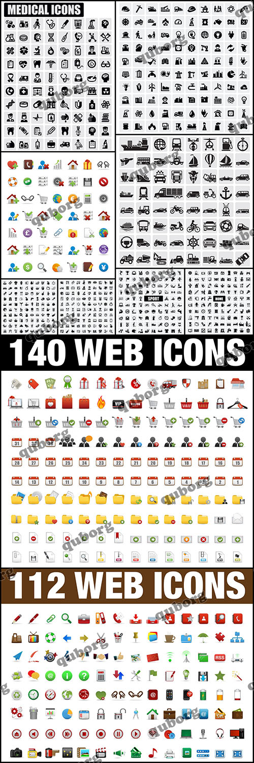 Stock Vector - Collection of Icons